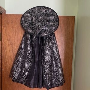 Primark Black and Silver Spiderweb Cape Costume